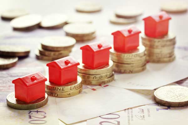 Red houses on pounds